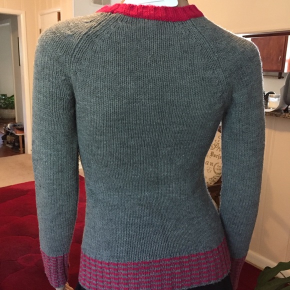 Warm Gray Sweater with Trim - Picture 2 of 5